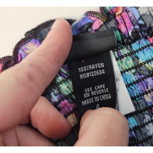 NWOT torrid 4 (4X) floral bright tank top adjustable summer layering casual top - Picture 4 of 7